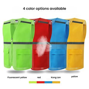 カスタム高視認性反射安全ベスト（ポケット2つ付き＆通気性メッシュ生地） - Product Image 2