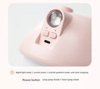 Humidificateur d'air portable rechargeable en forme de maison champignon, lampe de nuit, 300 ml, lumière coucher de soleil colorée, mini humidificateur ultrasonique de bureau