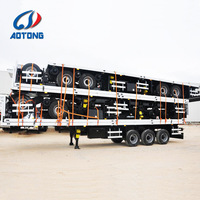 Semi-remorque personnalisée de haute qualité chinoise 13.6m 3 essieux 40ft porte-conteneur Van support cargo tracteur à plat
