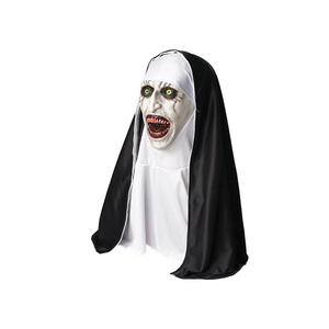 <span class=keywords><strong>Masque</strong></span> de religieuse démoniaque en latex pour Halloween, cosplay d'adulte effrayant, avec capuche - Product Image 3