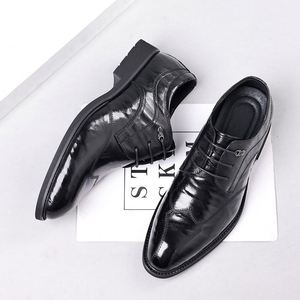 Zapatos de Otoño de Alta Gama Personalizados para Hombre, Formales de Negocios, de Cuero Genuino, con Cordones, Impermeables - Product Image 4