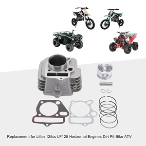 GOOFIT Doublure de cylindre en aluminium de 52,4 mm avec joints de piston de remplacement pour moteurs horizontaux Lifan 125cc <span class=keywords><strong>LF125</strong></span> Dirt Pit Bike ATV - Product Image 5
