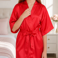 Robe en satin de couleur unie pour enfants, kimono court, peignoir pour filles, costume de fête, séance photo, vêtements de nuit, cadeau