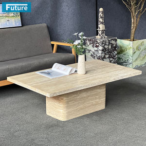 Grande <span class=keywords><strong>tavolino</strong></span> <span class=keywords><strong>rettangolare</strong></span> in stile Wabi-sabl in travertino Beige con basamento <span class=keywords><strong>basso</strong></span> per soggiorno Villa Hotel - Product Image 1