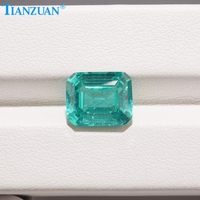 Pierre synthétique néon Paraiba YAG certifiée AGL, émeraude taille octogonale, pierre libre avec inclusions pour accessoires DIY en fabrication de bijoux