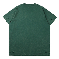 T-shirt en coton pur 300G, style vintage délavé et troué, coupe oversize, vente en gros, manches courtes pour hommes