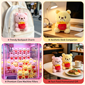 ตุ๊กตาสัตว์น่ารักนุ่มนิ่มกอดได้ แสดงอารมณ์หิวโหย ของเล่นตู้คีบตุ๊กตา ของตกแต่งน่ารักสำหรับวางบนโต๊ะ แพ็คสุดคุ้ม - Product Image 3