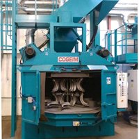 Machine de sablage à double plateau rotatif en alliage, entraînée par un moteur électrique, pour le nettoyage de billes d'acier, haute performance et durable