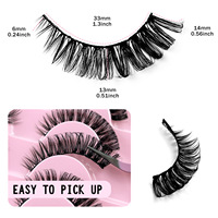 Faux cils en bande style russe, volume intense, courbure DD, épais, naturels, effet wispy, bande noire, vente en gros OEM