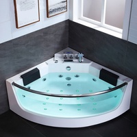 Baignoire de massage en acrylique pour 2 personnes, baignoire de luxe pour hôtel, baignoire autoportante avec hydromassage