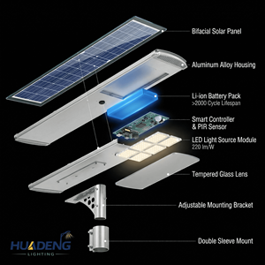 HUADENG Lámpara de Calle LED para Exteriores IP65 <span class=keywords><strong>Más</strong></span> Económica, 60w, Todo en Uno - Product Image 5