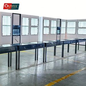 Customize Luxury Modular Jewelry Display Glass Jewellery Display Showcase Stainless Steel Jewelry Counter Display Jewelry Stands - Product Image 2