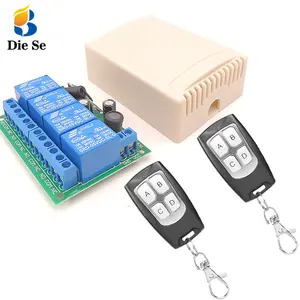 433Mhz 4 Kanaals Draadloze Leercode 24V Afstandsbediening Schakelaar En Controller Kit Voor Deurpoort