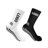 Chaussettes de football antidérapantes pour hommes, en coton épais, avec grip, logo personnalisé, chaussettes de sport pour le football, le pilates et l'entraînement