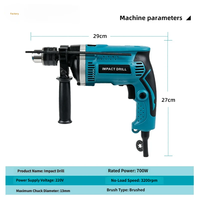 Perceuse à percussion électrique DIY haute puissance 220V, perceuse à main électrique, outil multifonction pour percer le bois, le métal et les murs, 620-700W, 30mm