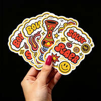 Pegatinas Adhesivas de PVC Resistentes al Agua con Logotipo de Marca Personalizado, Formas Personalizadas, Impresión UV, Decoración para el Hogar con Diseños de Dibujos Animados