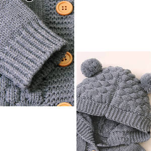 Pyjamas d'hiver pour bébés, vêtements à capuche pour enfants, combinaisons tricotées pour tout-petits, grenouillères pour nouveau-nés filles, barboteuses pour bébés garçons - Product Image 4