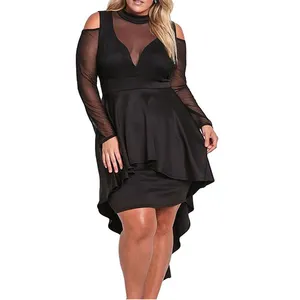 Hot Sale Casual Formal S-5XL Plus Size Woman Clothing Bodycon Dress for Fat Women