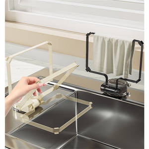 Accessoires de cuisine Évier de cuisine pliable Égouttoir Panier de drainage Évier Attrape-nourriture Rotatif Ventouse Évier Crépine - Product Image 2