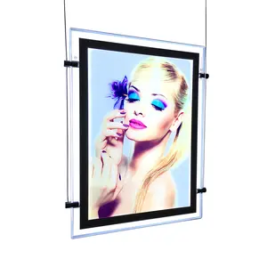 Fenster hängen schlanke Licht box 27x40 Filmdisplay Acryl Menü Board Licht Zaubers piegel LED Foto rahmen Wand montiert