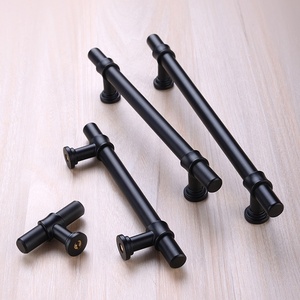 2020和T杆长衣柜门黑色家具把手的金色把手 - Product Image 5