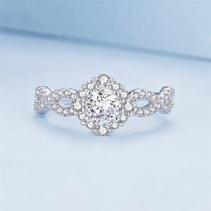 Yüksek kalite lüks takı kadınlar bling yüzük düğün söz tasarım knuckle doğal taş gümüş 925 nişan tıknaz yüzükler - Product Image 2