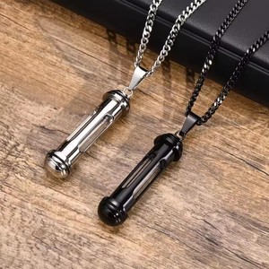 Kalung Wanita Pria Baja Anti Karat Kaca Pengumpul Pasir Bunga Botol Terbuka Liontin Kenangan Kalung Perhiasan Guci Kremasi - Product Image 1