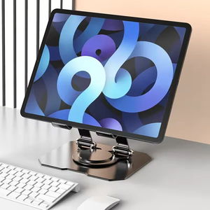 Soporte de tableta de aleación de aluminio superventas para <span class=keywords><strong>iPad</strong></span> Pro 12,9/11 Air 10,9 rotación de 720 grados y ajuste de altura - Product Image 4