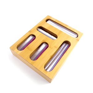 Ziplock Bag Storage Organizer for Drawer - Bamboo Kitchen Food Storage Plastic Ziplock Bag Organizer