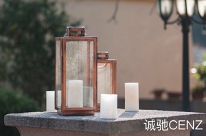 Linterna de cristal para decoración Interior del hogar, conjunto de farol grande de <span class=keywords><strong>Metal</strong></span> y acero inoxidable de lujo, soporte de vela de boda, linterna dorada de jardín - Product Image 5