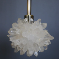 Décoration d'intérieur, lampe suspendue en cristal naturel moderne de luxe, pour îlot de cuisine, salon