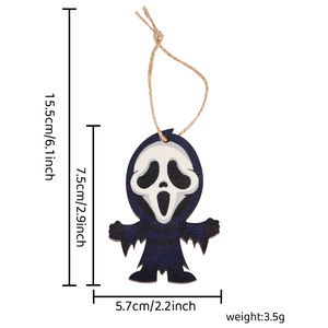 Nouvelle Décoration de Fête d'Halloween : Pendentif en <span class=keywords><strong>Bois</strong></span> Citrouille Fantôme, Décoration de Scène pour <span class=keywords><strong>le</strong></span> Festival des Fantômes, Décoration Suspendue d'Halloween - Product Image 5