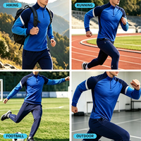 Ensemble de survêtement de football pour hommes avec logo d'équipe brodé sur mesure, veste et pantalon à fermeture éclair