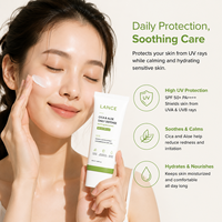 Vente en gros de crème solaire OEM ODM 100 Organic Korean UVA UVB Protection Centella SPF50 Reef Safe Sunscreen