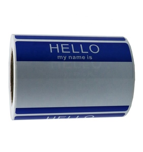 Hybsk Hola mi nombre <span class=keywords><strong>es</strong></span> azul Etiqueta de nombre de identificación pegatinas 3-1/2 pulgadas x 2-3/8 pulgadas Total 200 etiquetas - Product Image 1