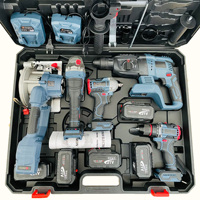 Perceuse sans fil multifonction OEM 21V 5-en-1 avec batterie au lithium, perceuse sans balais, ensemble d'outils combinés
