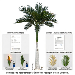 Palmera artificial grande al aire libre personalizada fibra de vidrio de alta calidad metal especial palmera decorativa al aire libre artificial - Product Image 3