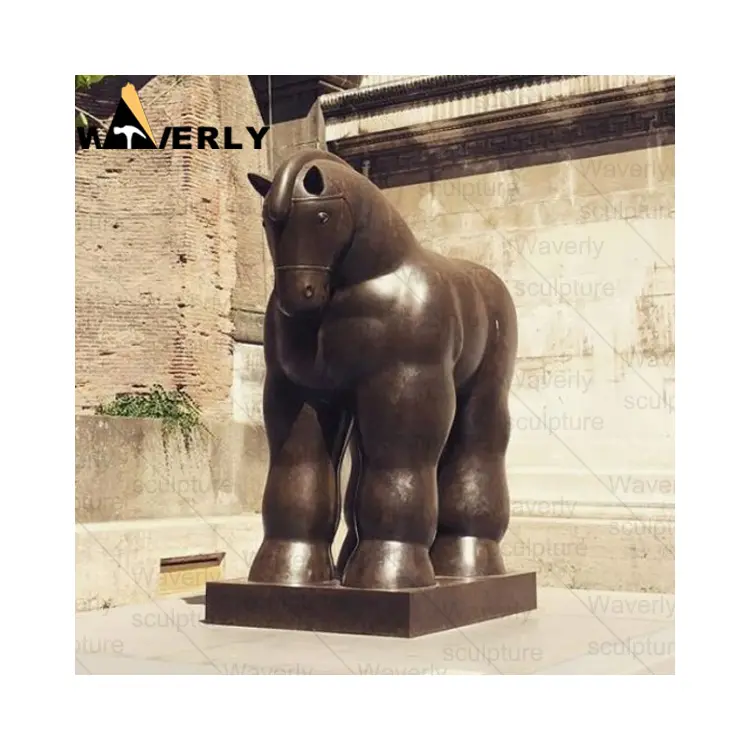 Metallo Statue animali cavalli a grandezza naturale Fernando Botero riproduzione De bronzo Botero grasso cavallo statua Botero Cheval scultura