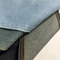 Kain Denim Lebar 190Cm 98 Persen Katun Ultra Tinggi Alami Bernapas Kain Denim Mercerized Dalam Bentuk Gulungan