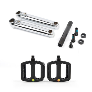 Juego de Bielas para Bicicleta BMX de 19 mm y 48 Ranuras, Plateado y Negro, Bielas BMX de <span class=keywords><strong>Cromoly</strong></span> - Product Image 3
