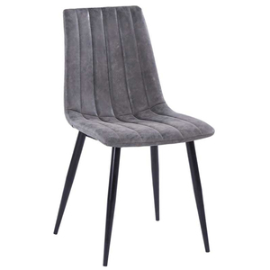 Sedia da Pranzo Nordica di Lusso, Moderna e Confortevole, <span class=keywords><strong>in</strong></span> <span class=keywords><strong>Tessuto</strong></span> Trapuntato di Velluto, Imbottita di Qualità, Nera o Grigia - Product Image 1