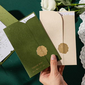 Inviti di Nozze Personalizzati di Lusso in Carta Artistica con Stampa a Rilievo e Buste - Product Image 1