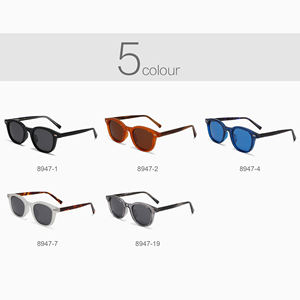 Gafas de sol redondas de acetato 2025, gafas de sol Vintage de alta calidad para mujer, gafas de sol polarizadas con logotipo personalizado de lujo para hombre - Product Image 2