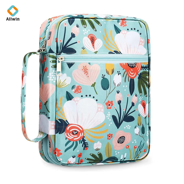 Custom Logo Quilted Bible Cover with Shoulder Strap Personalized Canvas Bible Case for Women Wholesale Bulk