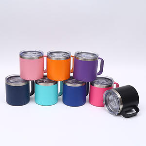 Mug de voyage isotherme avec couvercle et poignée, tasse à café en acier inoxydable de 14 oz, gobelet isotherme à double paroi sous vide - Product Image 1