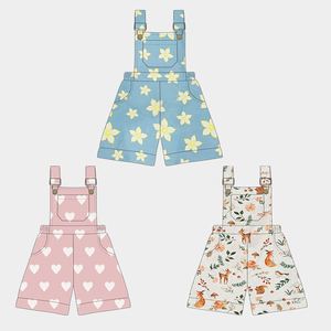 Pinuotu Custom Baby Overalls Toddler Children Cute <strong>Dungarees</strong> <strong>Floral</strong> Pattern Bib Pants Jumpsuit Kids Girl Print Overall Clothing - Product Image 1