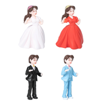 Figurine de couple en résine pour gâteau, mariés dansants et s'embrassant, style Kawaii, pour mariage, anniversaire, demande en mariage, cadeau surprise