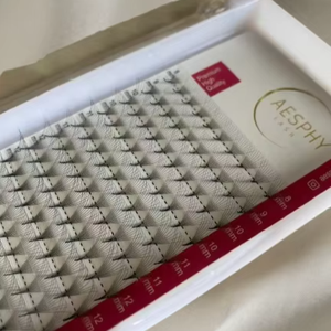 Pestañas Postizas Profesionales Hechas a Mano de Visón Sintético 6D 8D Negro Mate Oscuro, Extensiones de Pestañas 10D 12D 0.07mm C D con Tallo Corto y Largo, 0.05mm en Stock - Product Image 1