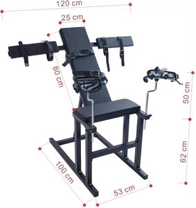 Multifunktionaler BDSM-Bondage-Trainingsstuhl mit Integrierter Sexmaschine - Schwarzes Ergonomisches Erwachsenen-Spielsofa - Product Image 3