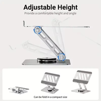 Usine en gros support d'ordinateur portable en métal réglable 360 degrés rotatif ordinateur portable support de refroidissement pliable support pour ordinateur portable hauteur